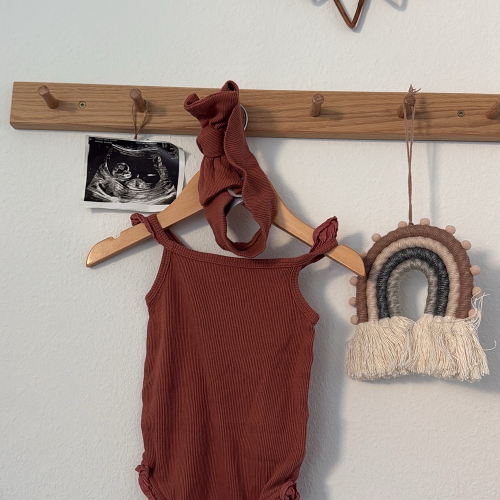 Baby Gap Rust Kids One Piece with matching bow